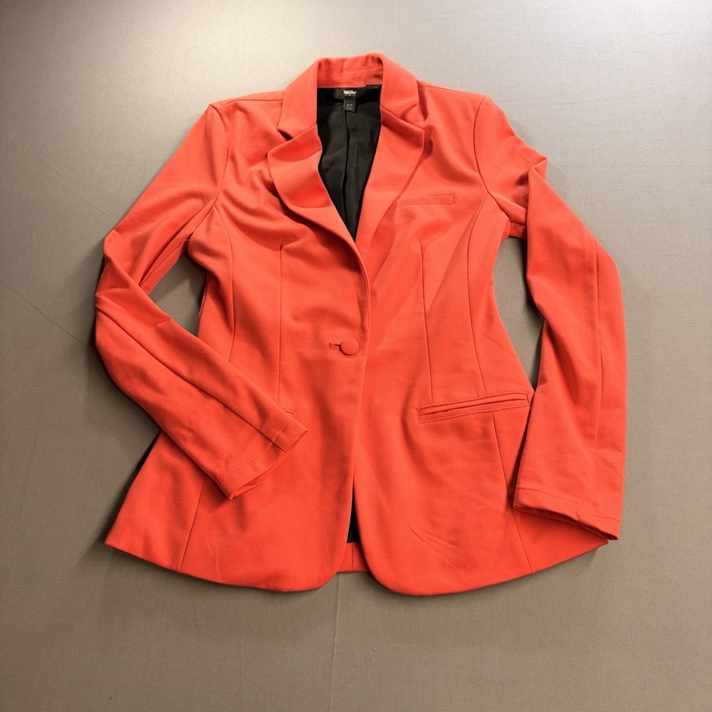 Mossimo Womens Blazer Size XS Red Orange One Button Stretch Jacket